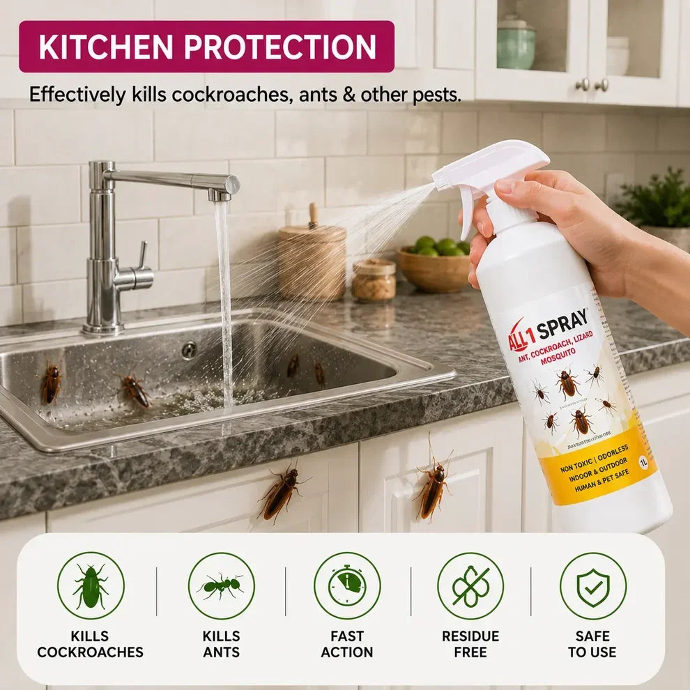 All-in-One Pest Control Combo | Rodent, Cockroach, Ant & Lizard Repellent Spray for Complete Home Safety