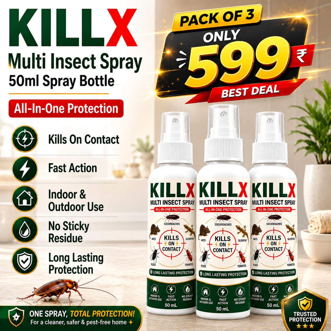 ✨HOT SELL 60% Off TODAY✨LIMITED OFFER 🔥KILLX Multi Insect Spray Buy 1 Get 2 Free